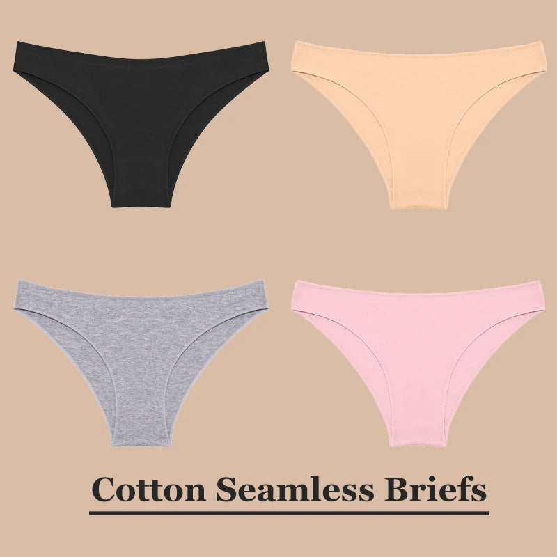 4Pcs Soft-Cotton Seamless Underwear