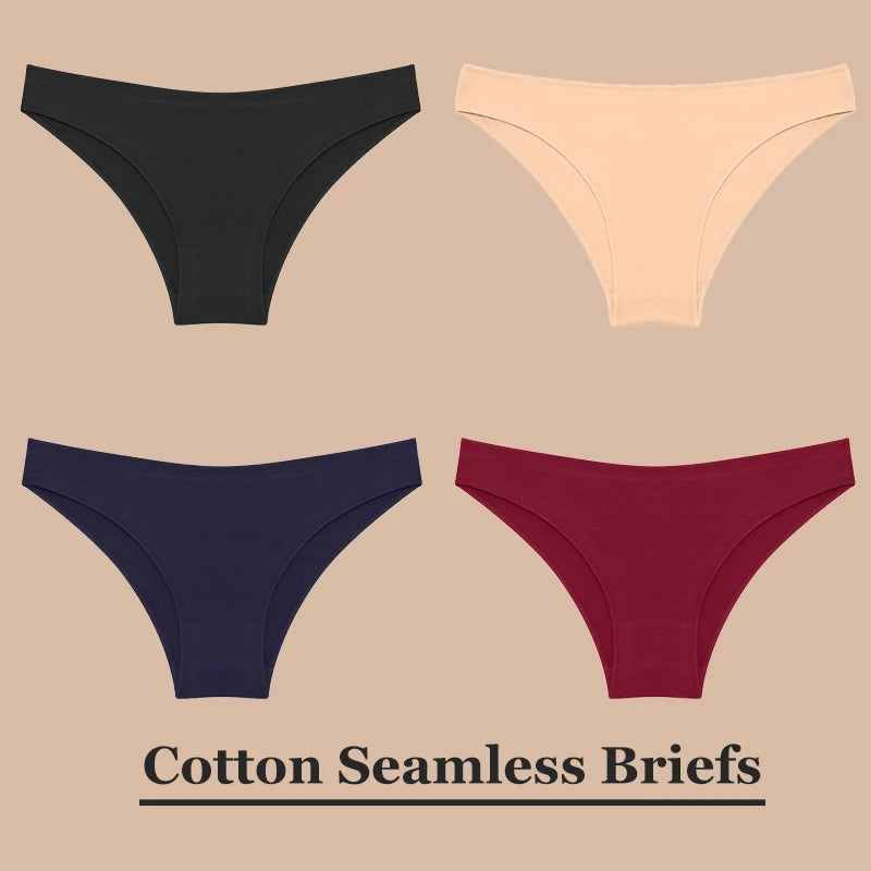 4Pcs Soft-Cotton Seamless Underwear