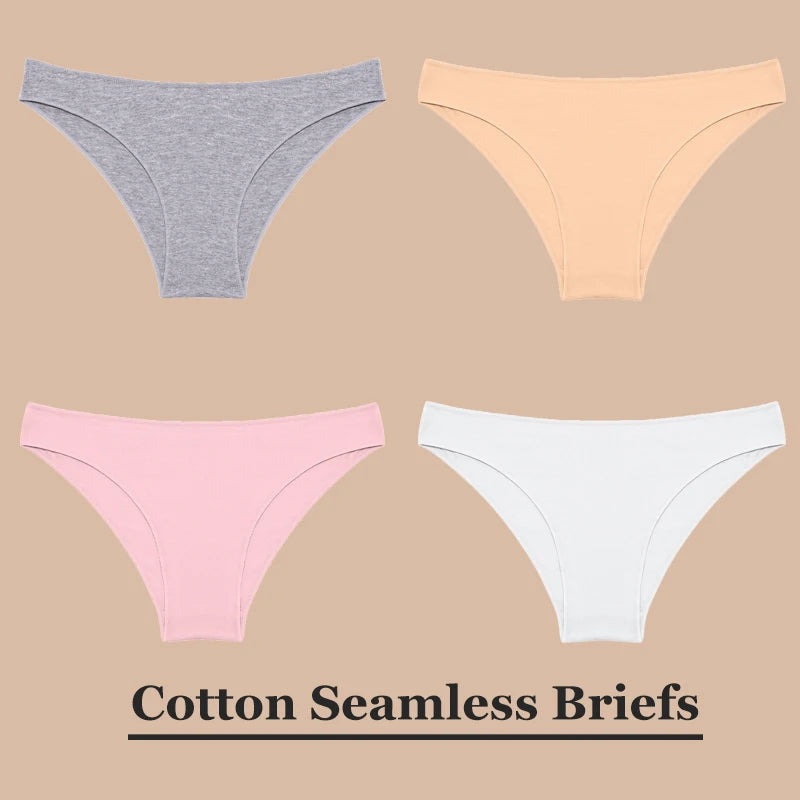 4Pcs Soft-Cotton Seamless Underwear
