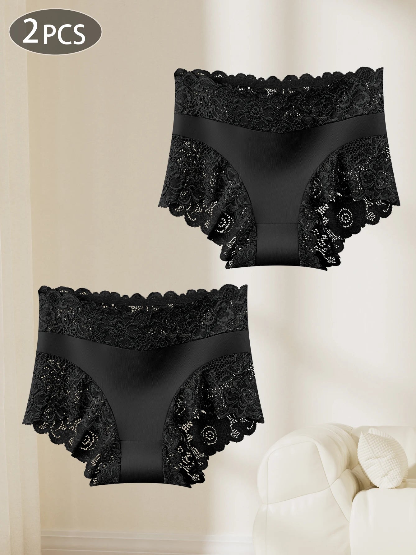 2-Pack Super Elegant Lace Trim Underwear