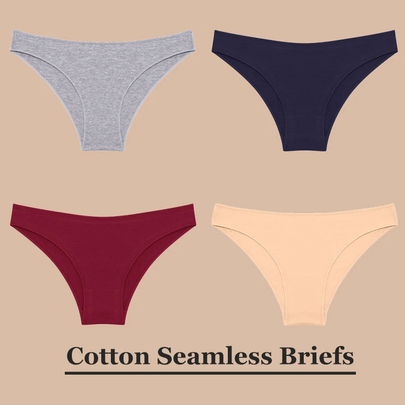 4Pcs Soft-Cotton Seamless Underwear