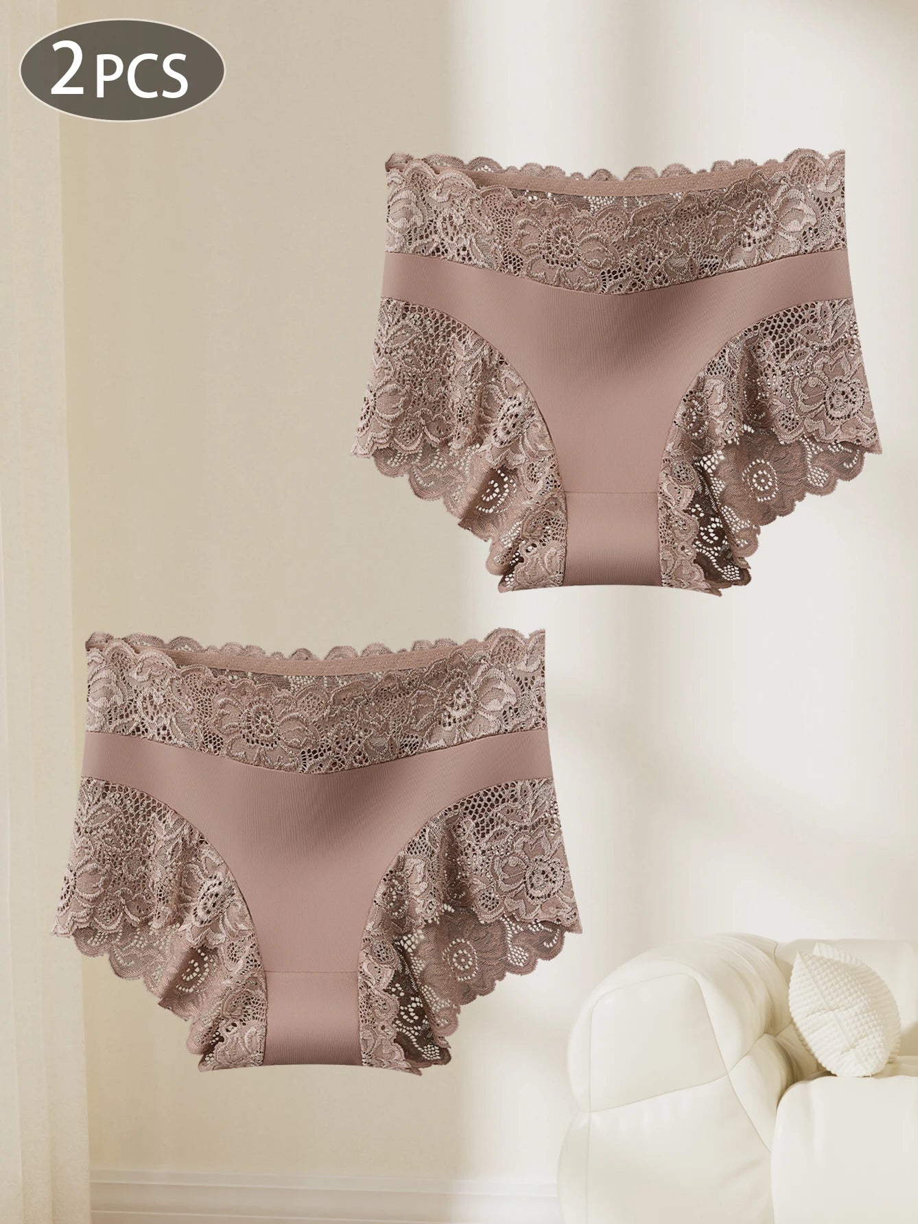 2-Pack Super Elegant Lace Trim Underwear