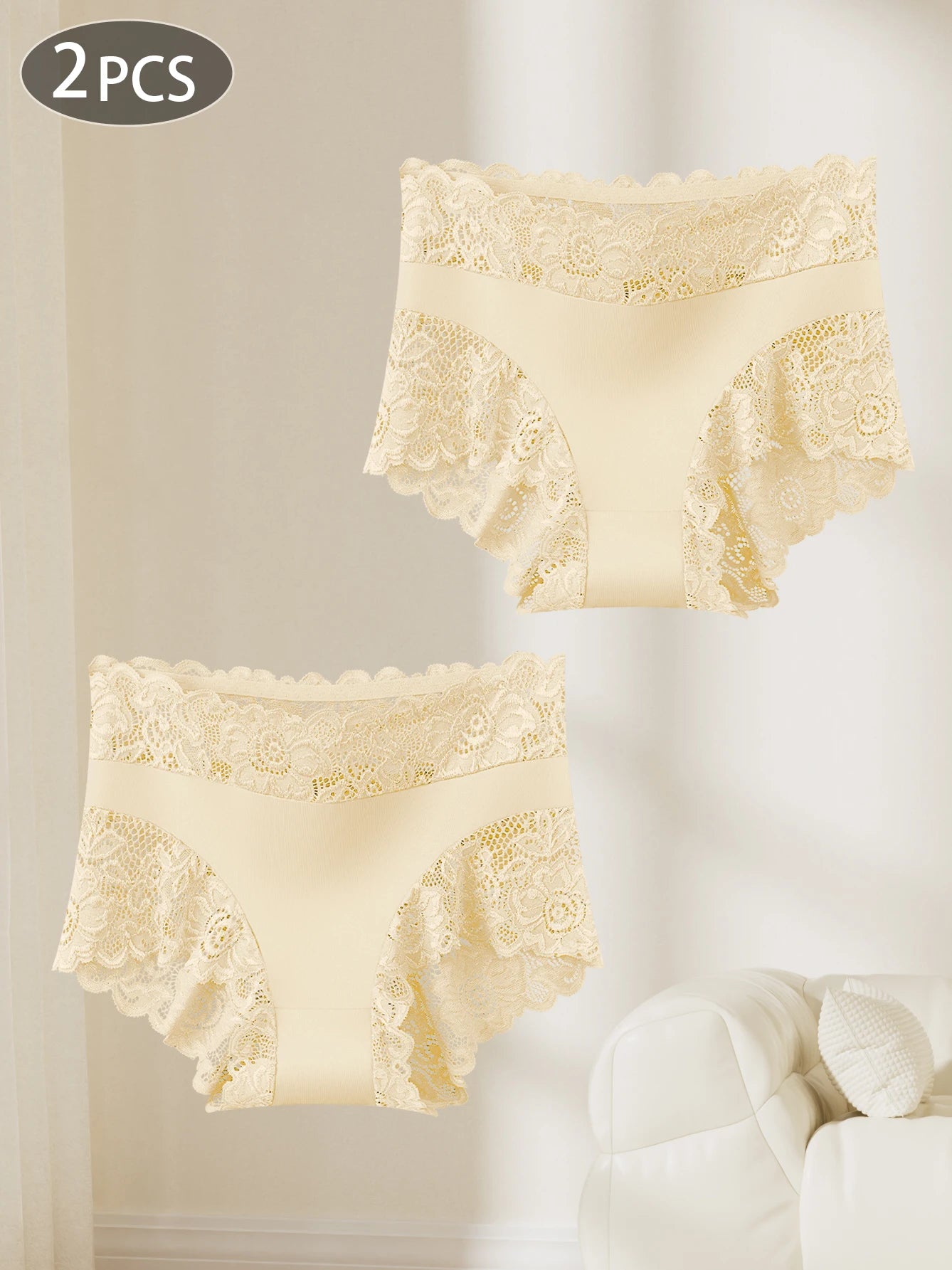 2-Pack Super Elegant Lace Trim Underwear