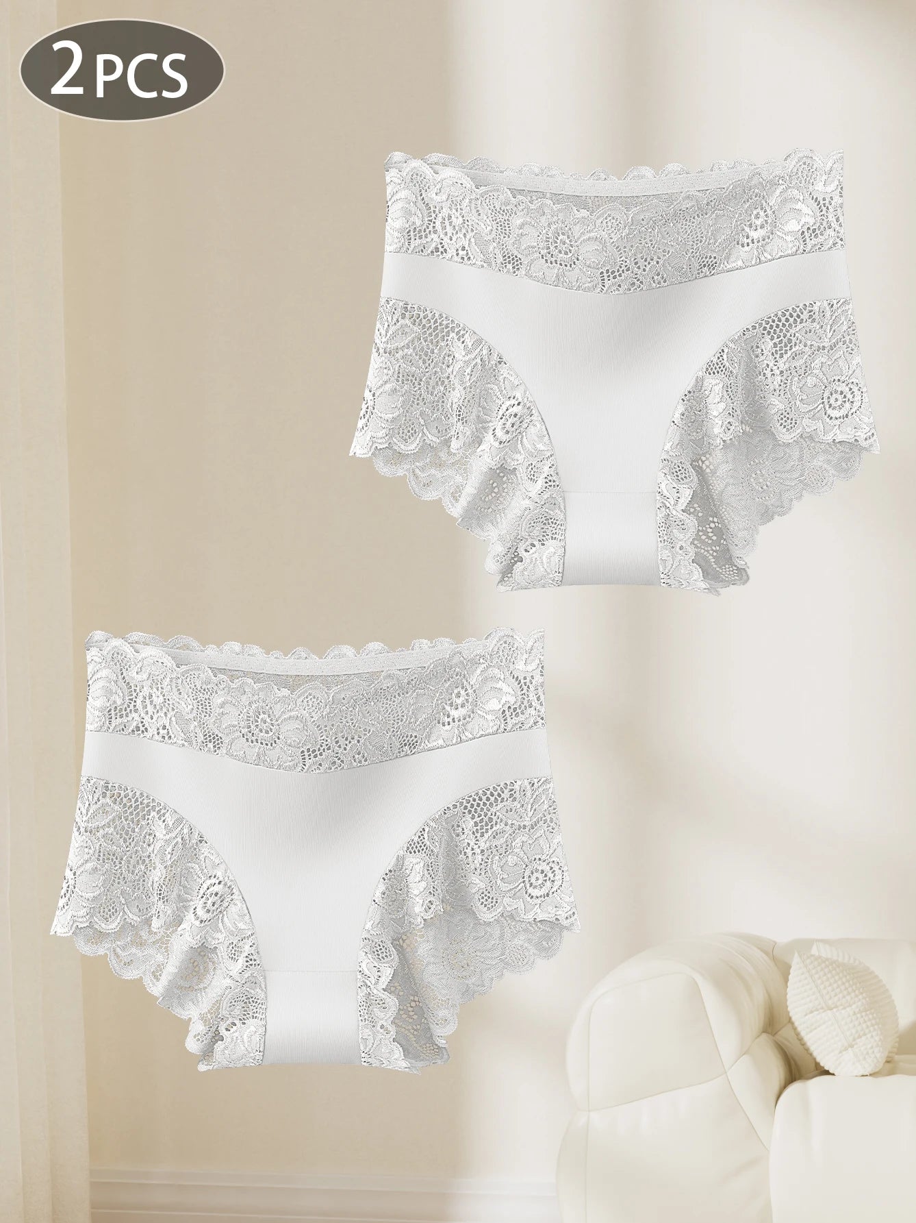 2-Pack Super Elegant Lace Trim Underwear