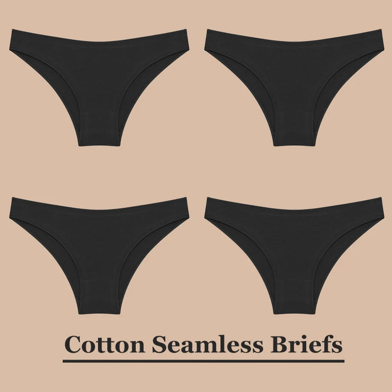 4Pcs Soft-Cotton Seamless Underwear