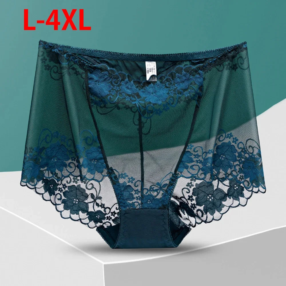 Plus Sized Translucent Lace Panty